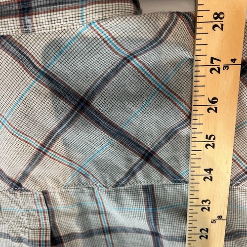 Vans Plaid Light Brown Short Sleeve Button Up Down Shirt Mens Size Medium - Picture 10 of 12