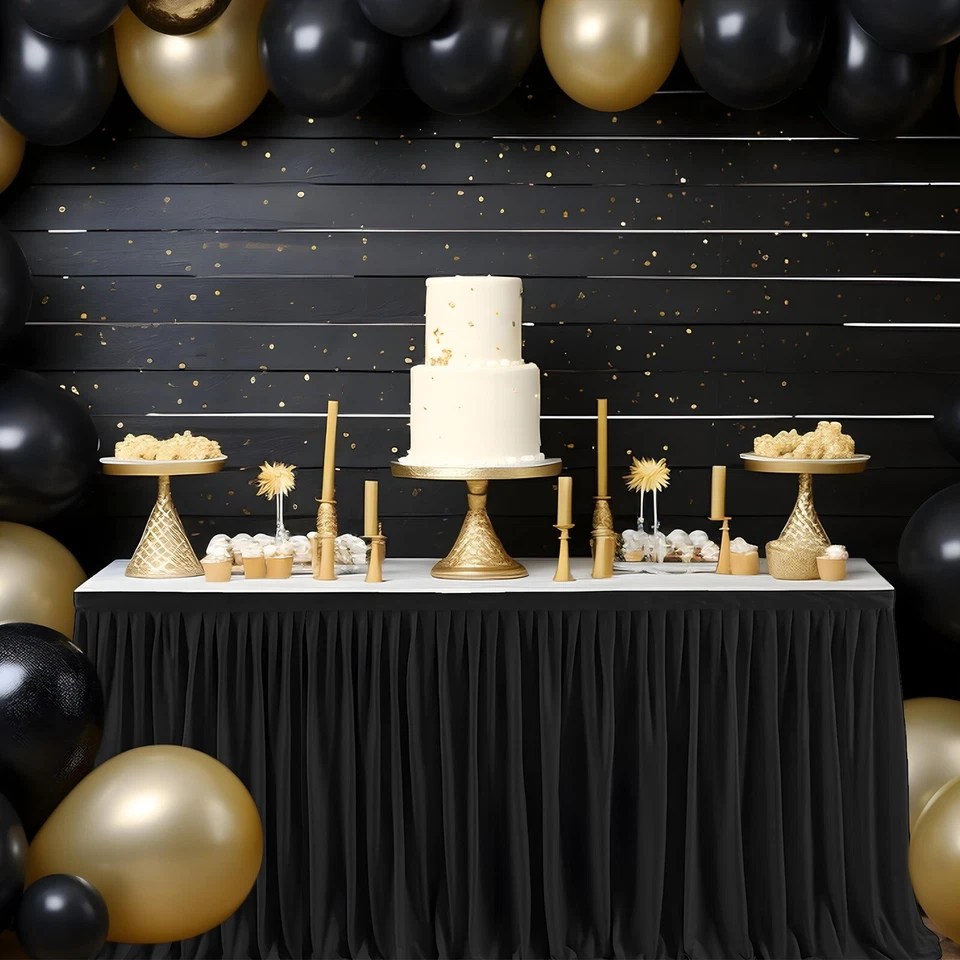 14ft/17ft/21ft Home Tablecloth Table Skirt Cover For Wedding Banquet Party Decor - Image 3 of 3