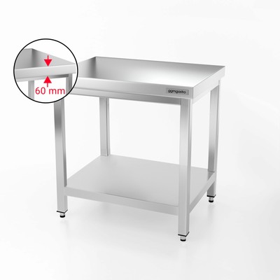 Edelstahl Arbeitstisch PREMIUM - 0,6 m - mit Grundboden | eBay