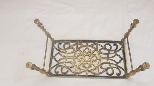 Vintage Brass Fire Trivet 6 Inch x 11.5 Inch - Picture 10 of 12