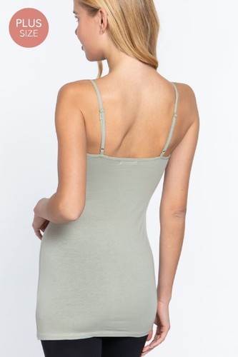 XL 1XL 2XL 3XL Women Tank Top Plus Size Long Cotton Cami Spaghetti Straps No Bra - Picture 36 of 197