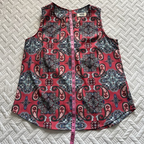 Verse Women’s Pink Paisley V-Neck Sleeveless Dress Blouse, Size M - Picture 4 of 9