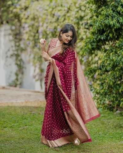 Party Sari Saree Wear Indian Silk Designer Blouse Ethnic New Bollywood Wedding - Picture 3 of 9