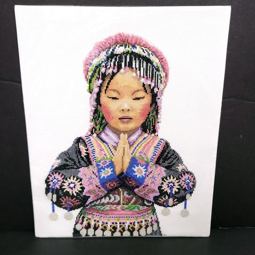 Completo rifinito punto croce ragazza di una tribù thailandese Lanarte regalo senza cornice - Foto 9 di 10