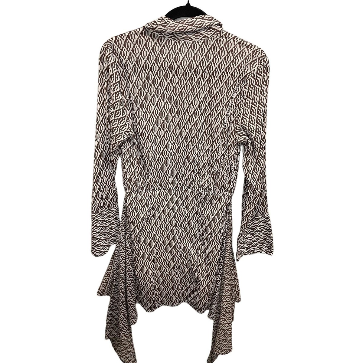 free people rillo shirt dress Free People Silky Rillo Shirtdress Orange Printed Button Front Long Sleeve  Wrap