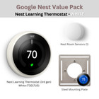 WHITE Pack: Nest Learning Thermostat 3rd gen + 1x Room Sensor + Mounting Plate