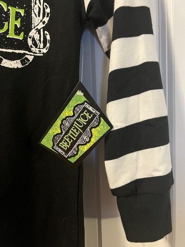 Beetlejuice Girls Shirt Dress Halloween Costume Hoodie S (6 x 6X) New - Picture 4 of 6