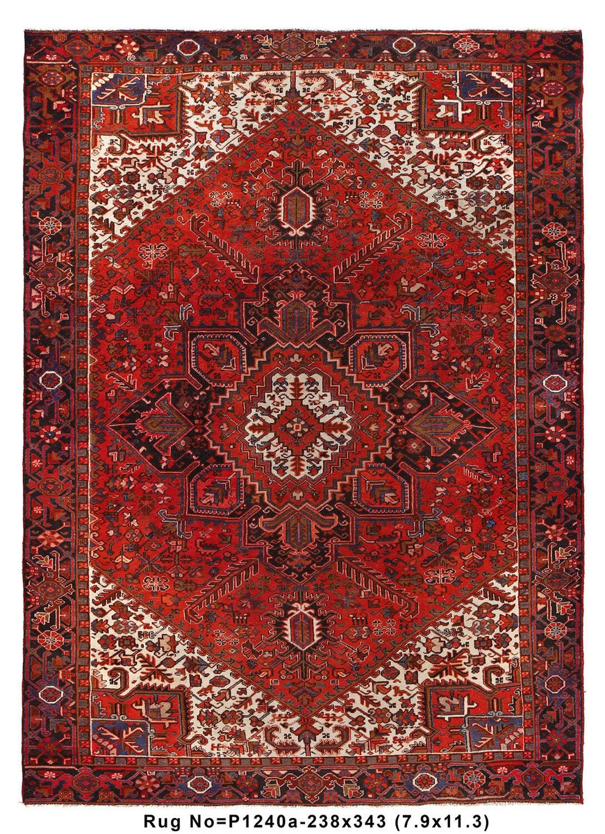 8x11' Perrsian Tribal Heriiz Rug Handmade Irran # P1240 | eBay