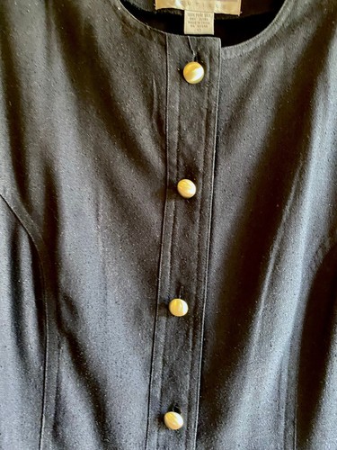 Vintage Pat Argenti Boutique klassisches schwarzes Kleid ~ 100 % Rohseide ~ schöne Details ~ 10 - Bild 9 von 22