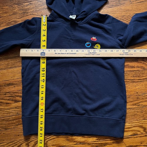 Uniqlo Kaws Sesame Street Hoodie Mens M Navy Blue Elmo Cookie Big Bird Pullover - Picture 4 of 6