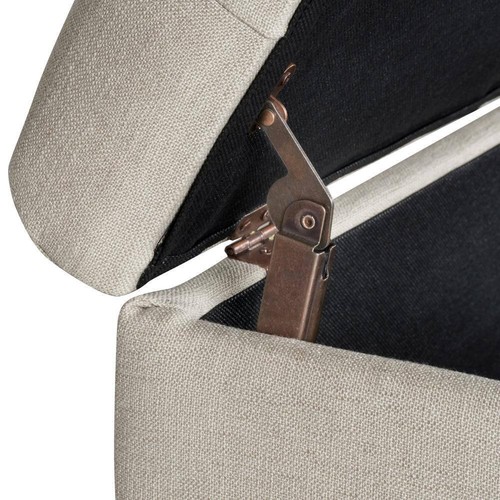 Homepop Storage Bench 46" W, Wood Frame Polyester Upholstery Material Light Gray - Picture 9 of 10