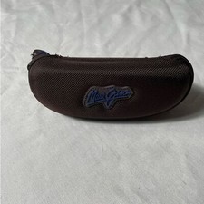 Maui Jim sunglasses case zipper canvas with clip dark brown