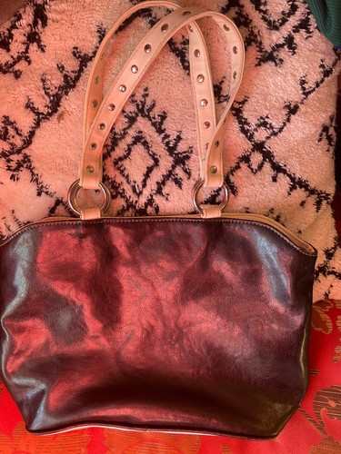 Scottie Dog Handbag Mixit Brand 10x14x5 Black Ivory Soft Vegan Leather Funky Fun - Picture 3 of 6