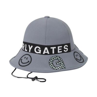 ★PEARLY GATES★Smile Charm Logo Patch Bucket Hat Genuine PEARLY GATES GOLF Womens Smile Wappen Embroidery