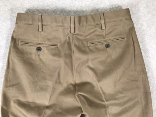 Pantalone Lands End uomo taglia 32 x 32 vestibilità tradizionale kaki marrone piatto davanti dritto - Foto 4 di 14