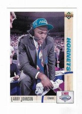 Larry Johnson 1991-92 UPPER DECK NBA BASKETBALL ROOKIE CARD #2 Hornets Knicks RC. rookie card picture