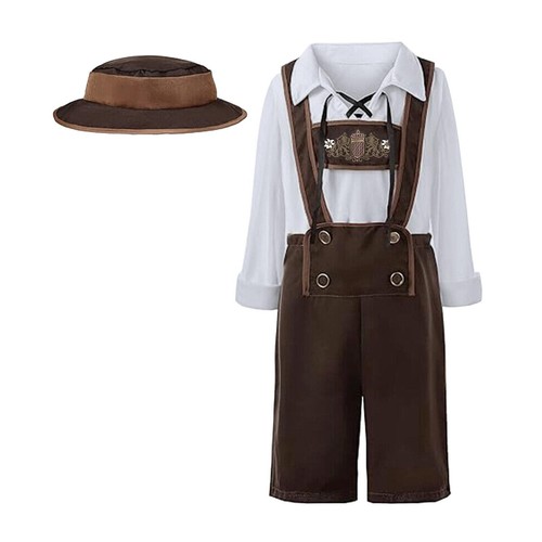 Mens Lederhosen Oktoberfest Embroidery Octoberfest Bavarian German Beer Costume - Picture 16 of 17