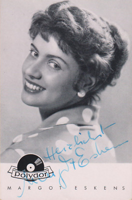 MARGOT ESKENS Original Autogramm signierte Polydor Postkarte 60er Jahre