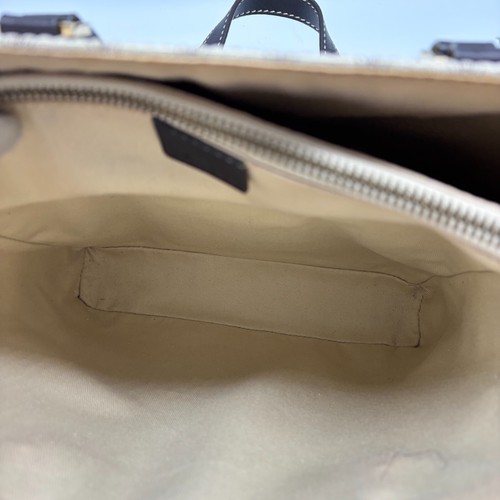 CELINE Macadam Tote Bag PVC Leather White Brown Vintage #327 - Picture 17 of 24