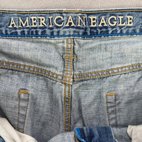 American Eagle Jeans Mens 38x32 Blue Relaxed Straight Medium Wash Y2K Denim - Picture 4 of 12