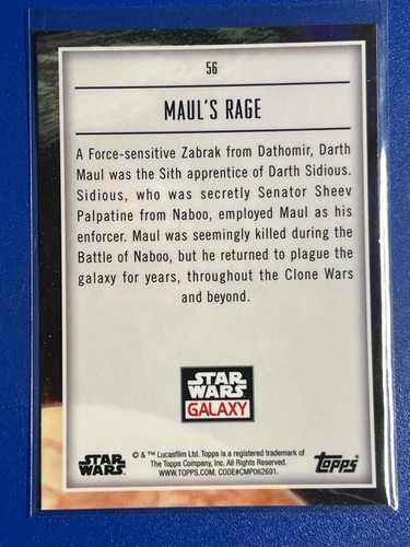 Star Wars Galaxy Chrome 2023 Maul's Rage Darth Maul #56 - Picture 2 of 3