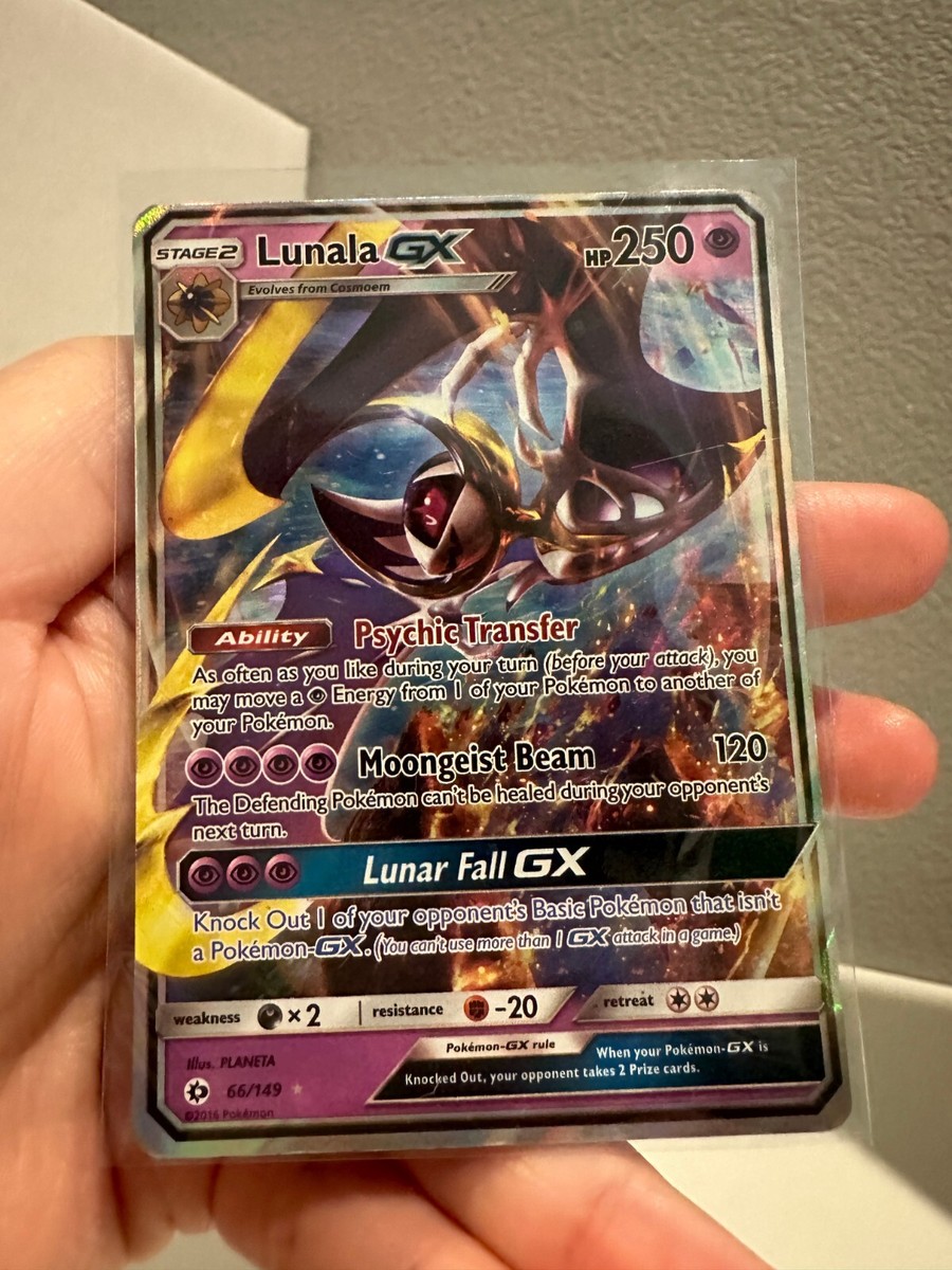 Lunala GX 66/149 Ultra Rare Sun & Moon 2016 Pokémon Card LP 0420