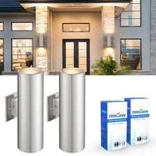 Outdoor Wall Light2 Pack Modern Outdoor Wall Sconce With Stainless Steel Cylinde