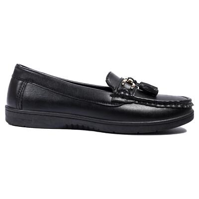 Kinder Mädchen Frauen PU Leder Penny Loafer Mokassins Damen Quaste Flache Schuhe