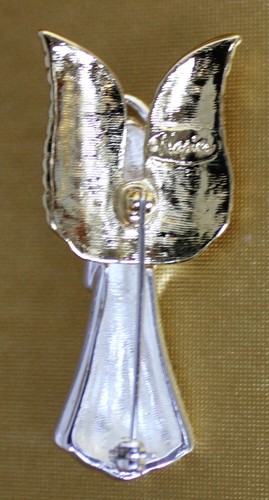Vintage Signed Napier Angel Brooch Pin 2" Tall - Picture 3 of 4
