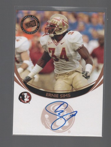 ERNIE SIMS 2006 PRESS PASS ROOKIE AUTO CARD