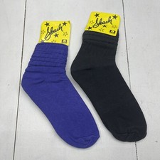 Slouch Socks Black Purple 2 Pack Women s Size 9-11 New