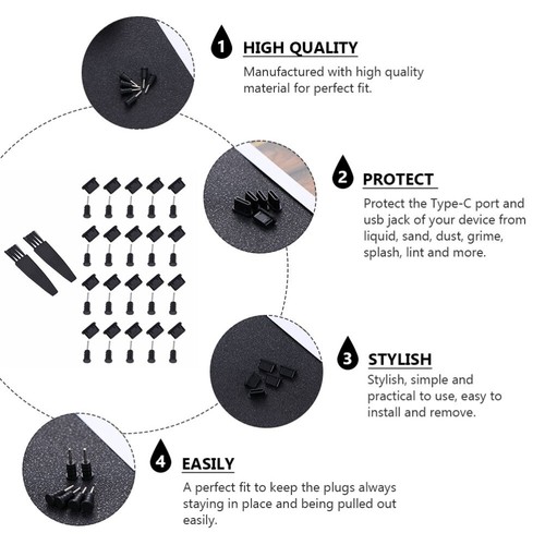 20 Pairs Bouche De Casque Anti-poussière Fiche Protecteur Bouchons - Zdjęcie 5 z 12