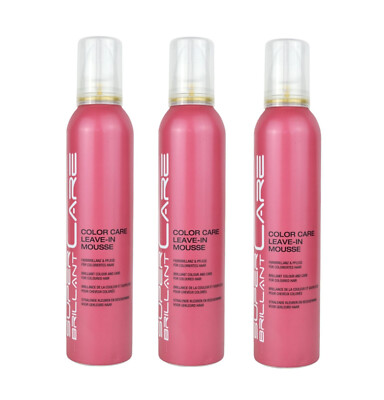 3x 250ml Super Brillant Care Color Leave-In Mousse Farbpflegeschaum HairHaus