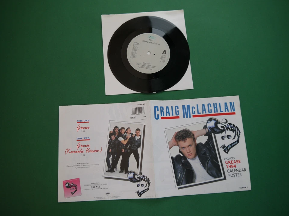 Craig McLachlan LP Single Grease incl. 1994 Kalender Poster Musical - Bild 2 von 3