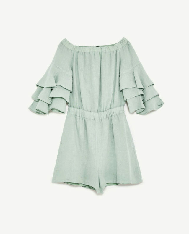 Combinaison Zara Vert Lin - Taille S (UK 8) - Occasion Très Bon état Portée Une Fois - Style Blogger