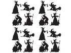 16 Witch Silhouettes Halloween Decorations Spooky Party Props Cutouts Bulk Lot