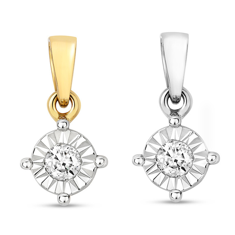 Pendentif femme or et diamant 0.13 carat : cadeau idéal d'anniversaire