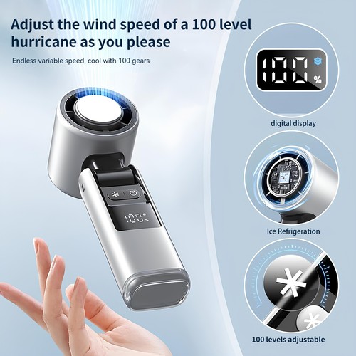 2-in-1 Rechargeable Mini Fan Portable Handheld Desktop Air Cooler Travel Outdoor - Picture 10 of 18