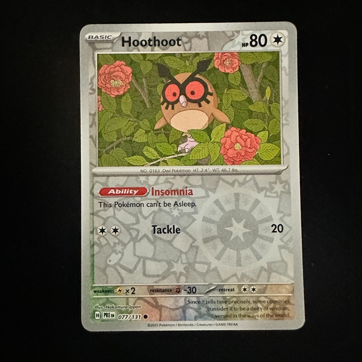 pokemon card hoothoot 77/131 Common | Prismatic Evolutions | variation to centering HOOTHOOT - 60/111 - Neo