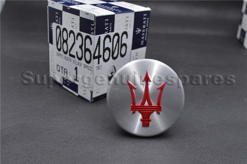 4X Genuine Maserati Granturismo Quattroporte Silver With Red Center Cap#82364606 - Picture 7 of 7