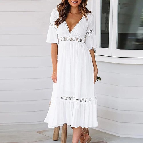 Women Ladies Boho Floral Maxi Dress Kaftan Party Evening Summer Beach Sundress