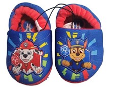 Nickelodeon Paw Patrol Toddler Boys Red Blue Slipper Shoes Marshall Size 5-6