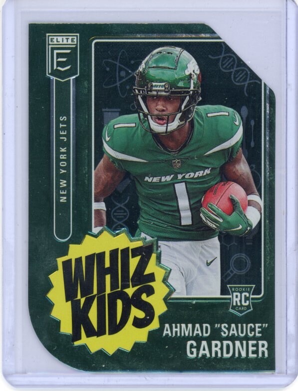Ahmad "Sauce" Gardner Whiz Kids (RC): 2022 Panini Elite Football. New York Jets!