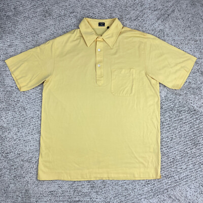 Solemare Polo Shirt Mens Large *LT STAINS* Maus Hoffman Yellow Short Sleeve Golf
