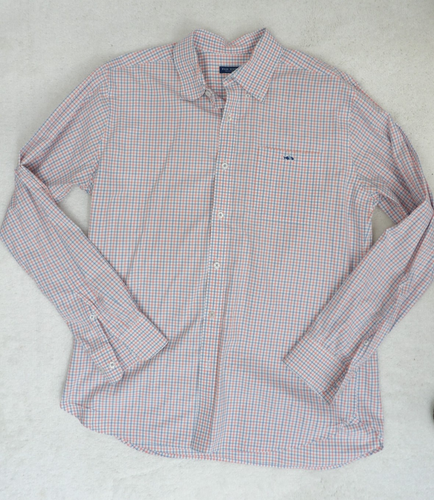 Fish Hippie Checkered Button Down Shirt Mens Large Tailored Fit Long Sleeved