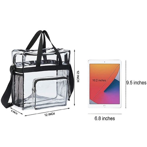 Women PVC Clear Tote Bag Transparent Purse Shoulder Handbag Stadium Approved - Picture 10 of 12