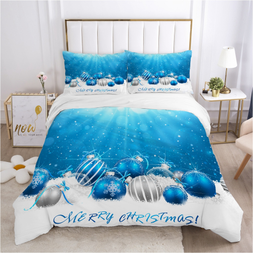 Weihnachtsbettbezug Weihnachtsmann Bettwäschegarnitur für Quiltbezug Urlaub Bettdecke Bezug - Bild 17 von 39