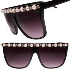 Bling Vintage Retro 80s Oversized Square Flat Top Hip Hop Pimp Dope Sunglasses