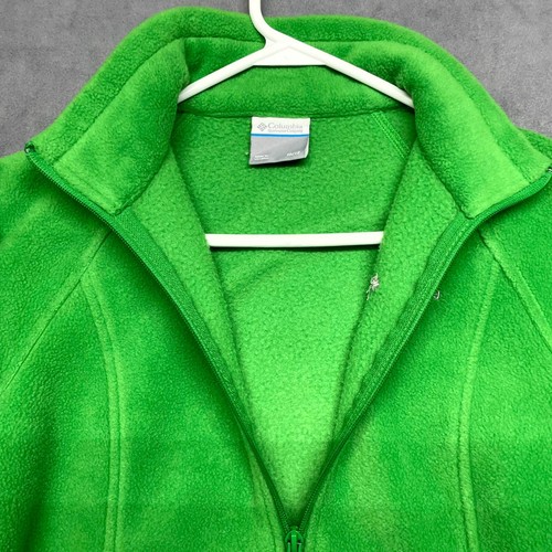 Columbia Benton Springs Fleece Jacket Boys 10/12 Green Logo Long Sleeve Full Zip - Picture 3 of 9