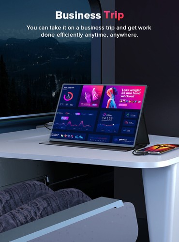 GTMEDIA Portable Monitor IPS LCD FHD FreeSync HDMI/USBC 165Hz 2.5K Gaming Screen - Picture 10 of 18